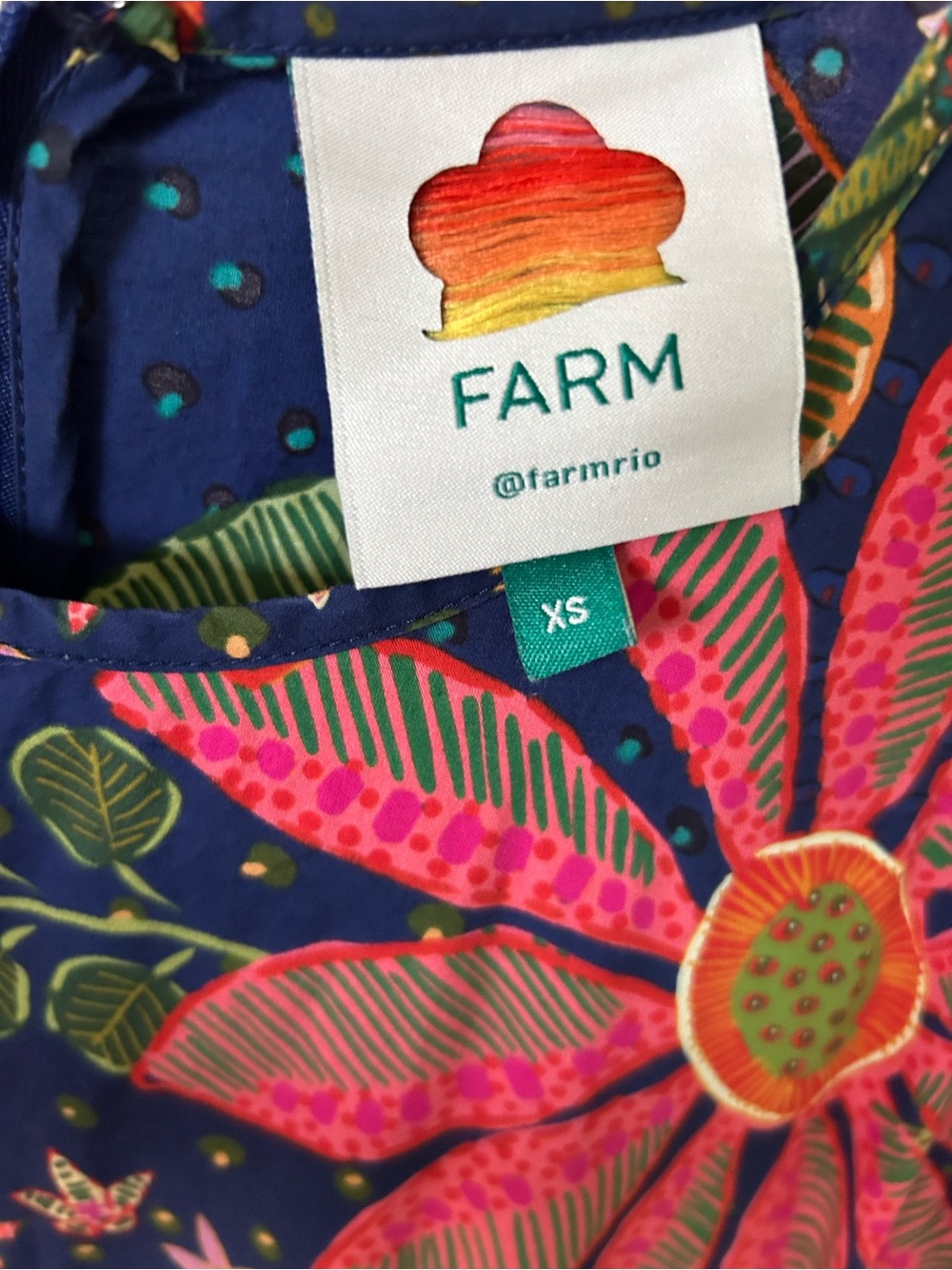 Farm Rio Organic Cotton Mini Dress - Vibrant Multi XS - Picture 3 of 6